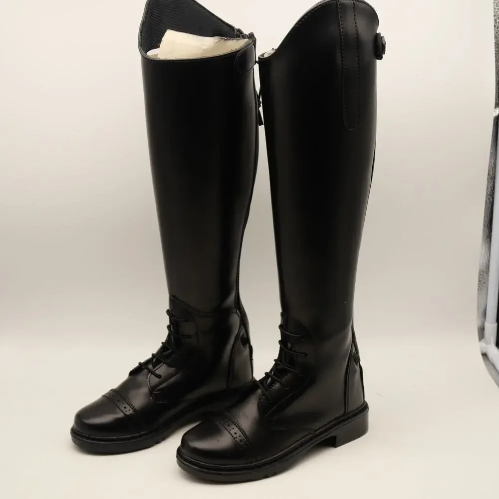 NEW TuffRider Kid's  Size 13 Starter Back Zip Field Boots Black